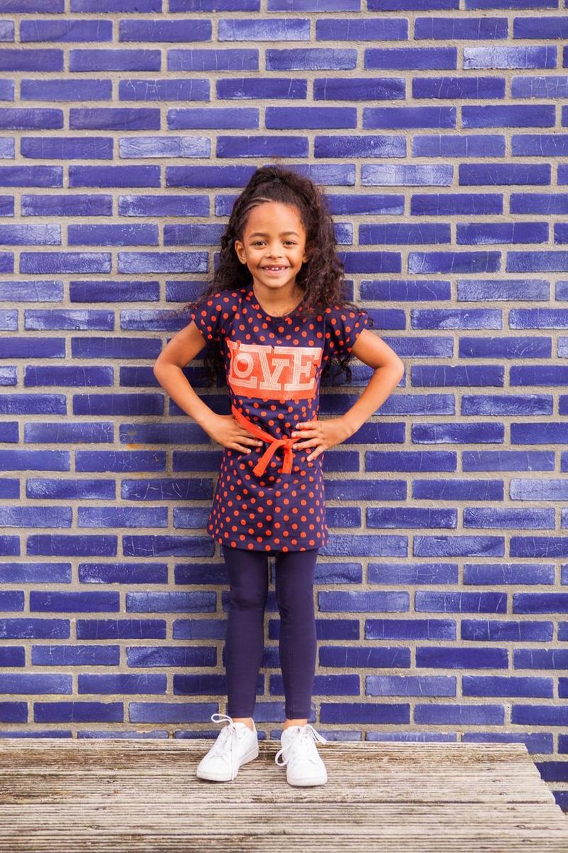 O'Chill Jurk Kitty Blauw met hartjes - Maat 92