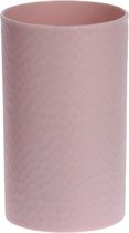Roze badkamer beker 11 cm - 300 ml - Badkameraccessoires - Drinkbeker