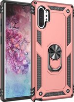 Xssive Anti Shock Back Cover met Magnetische Ringhouder voor Samsung Galaxy Note 10 Plus - Rose Goud