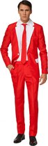 Suitmeister Santa Outfit - Heren Pak - Kerst Kostuum - Rood - Maat S