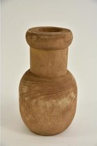 Woonaccessoires - Wooden Vase Rustic D11 H19cm