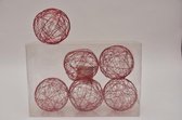 Bijstekers - Metal Wire Ball 10cm 6pc. Red