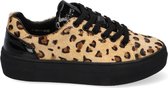 Braqeez Demi Dream Meisjes Lage Sneakers - Beige/Print - Kunsthaar - Veters