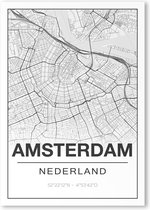 Poster/plattegrond CENTRUM-AMSTERDAM - 30x40cm