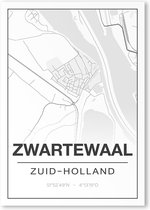 Poster/plattegrond ZWARTEWAAL - 30x40cm