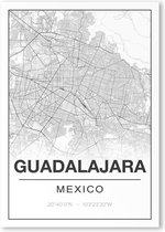 Poster/plattegrond GUADALAJARA - 30x40cm