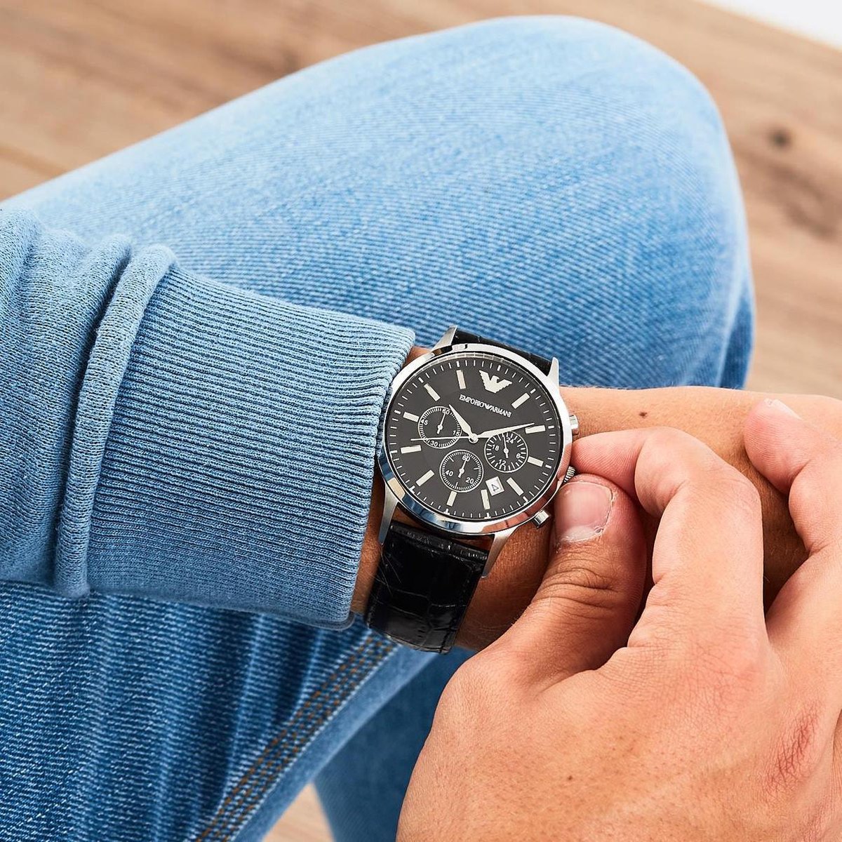 Emporio Armani AR2447 Herenhorloge 43 mm - Zilverkleurig | bol