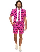 OppoSuits Tropicool - Mannen Zomer Kostuum - Roze - Feest - Maat 54