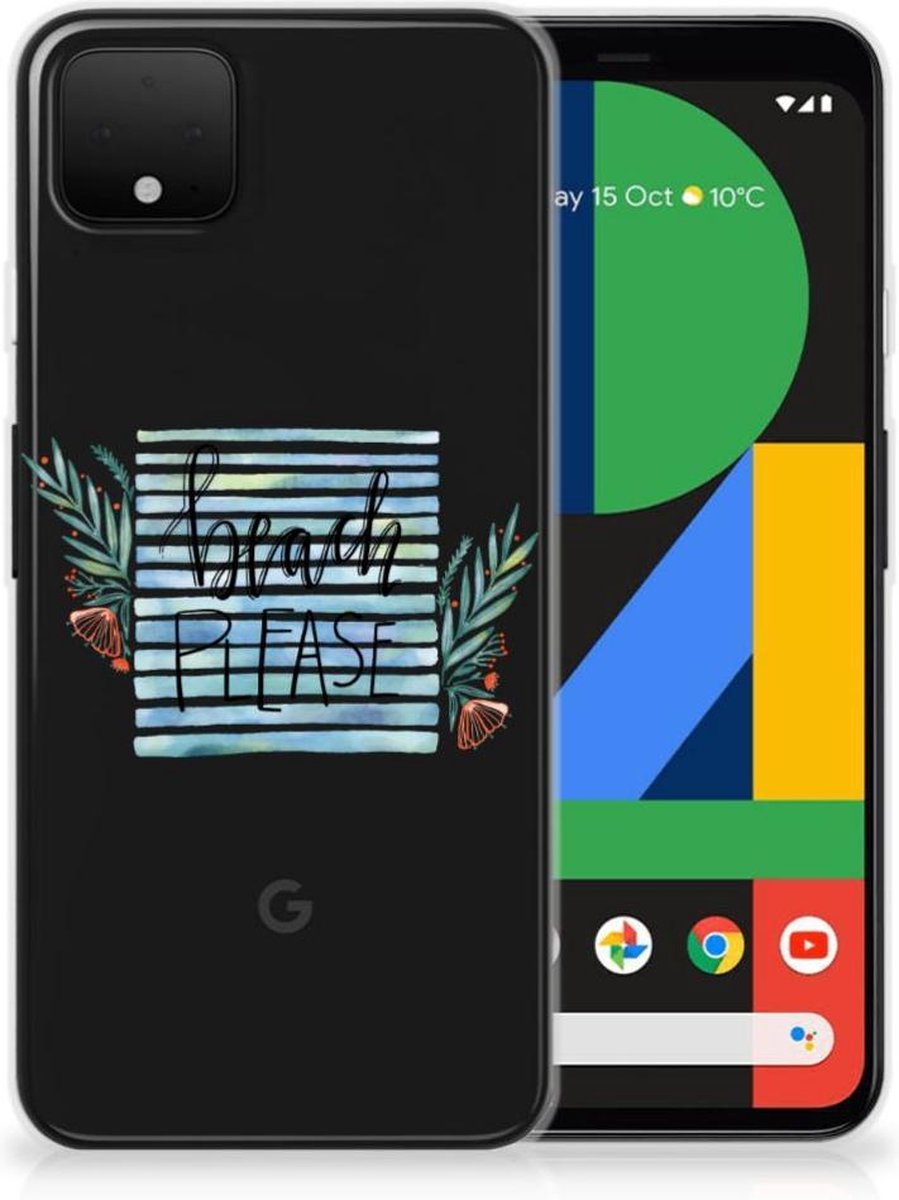 Back Cover voor Google Pixel 4 XL Telefoonhoesje met Naam Boho Beach