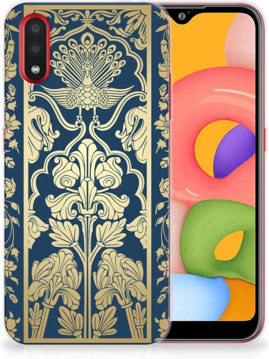 Samsung Galaxy A01 TPU Case Beige Flowers