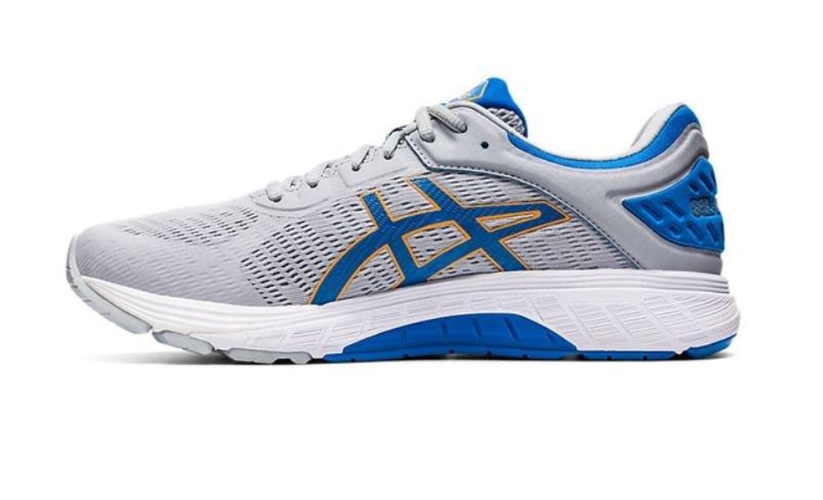 Asics Gel-Fortitude 9 Wide hardloopschoenen heren grijs/blauw | bol.com