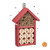 Relaxdays insectenhotel bouwpakket - DIY - insectenhuis - bijenhotel - nestkast - hangend - rood