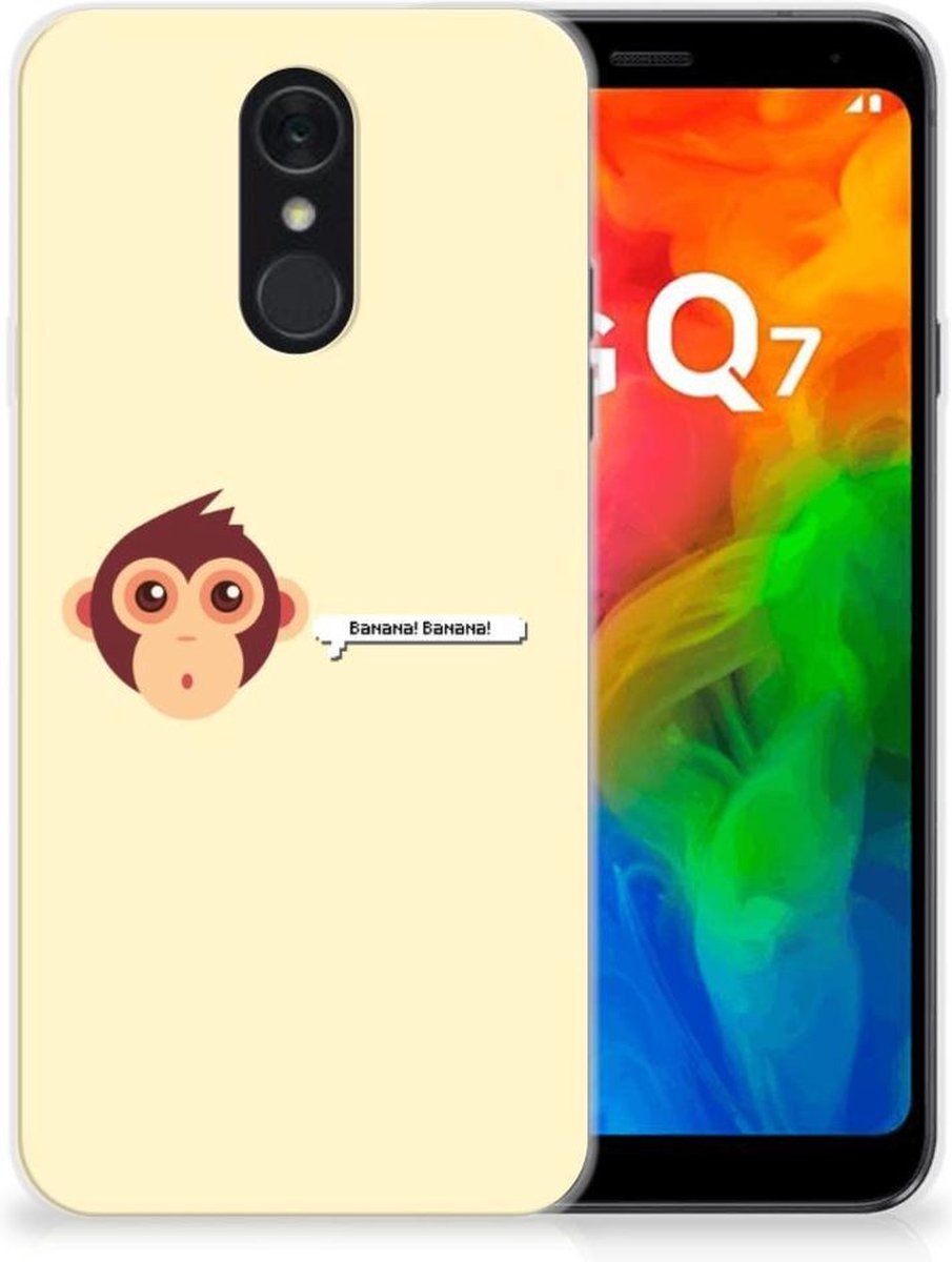 Back Cover voor LG Q7 Telefoonhoesje met Naam Monkey
