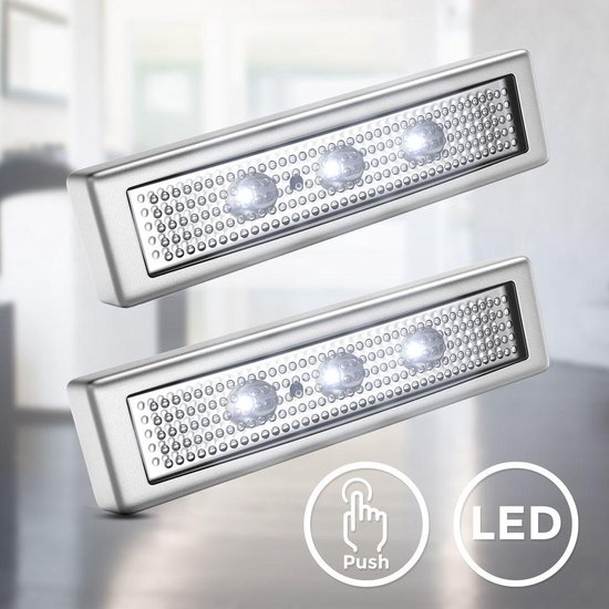 voorzetsel scherm Minst B.K.Licht - LED kastverlichting - zelfklevend - druklampen - 6.000 K - op  batterij | bol.com