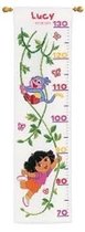 Borduurpakket Dora & Boots in the jungle groeimeter  om te borduren voor een baby