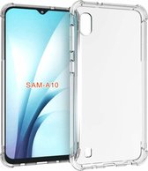 Samsung Galaxy A10 Anti Shock Hoesje Transparant + Glazen screenprotector - van Bixb