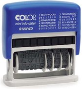 Imprimante Colop S 120 / WD Bleu | Word - cachet de la date | Tampon avec date et mots standard | timbre comptable