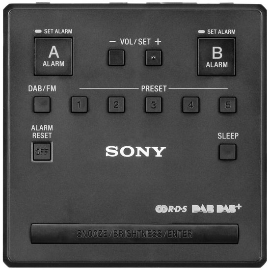 Sony XDRC1DBP Wekkerradio DAB+ Grijs