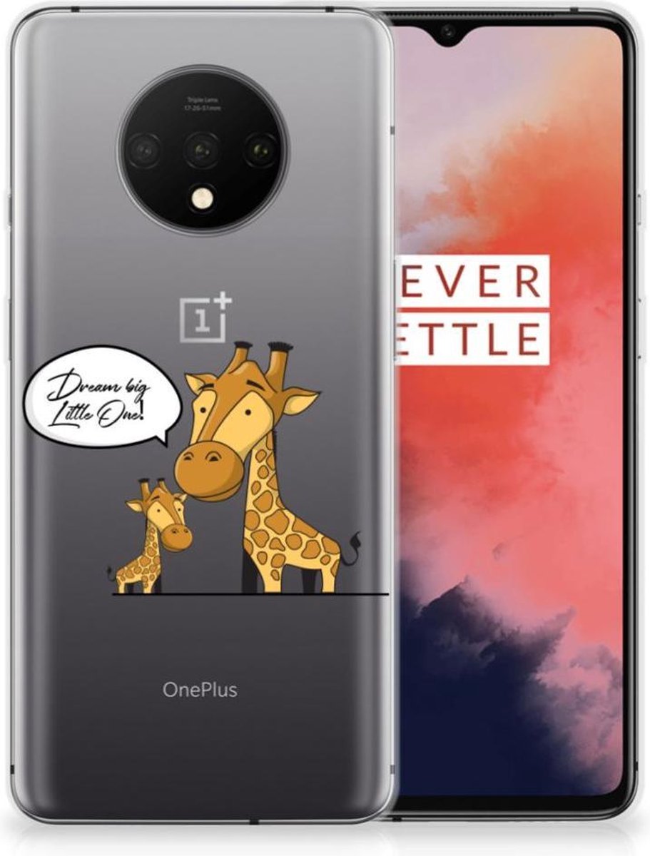 OnePlus 7T Telefoonhoesje met Naam Giraffe