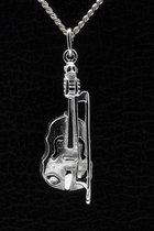 Zilveren Cello ketting hanger