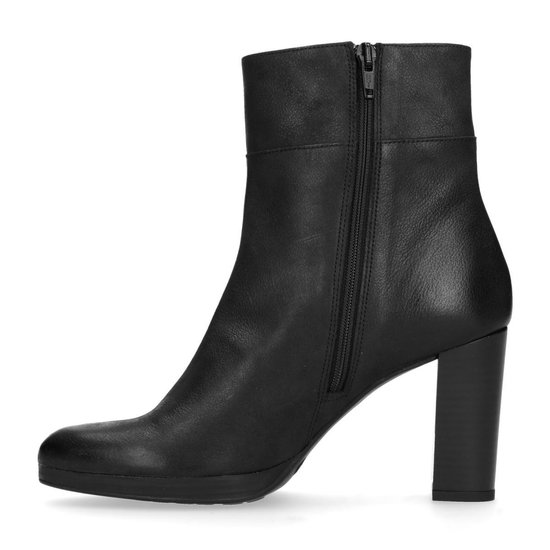 Manfield Dames Zwarte leren enkellaarsjes met hak Maat 40 Manfield Dames Zwarte leren enkellaarsjes met hak Maat 40