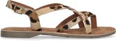 Manfield - Dames - Panterprint sandalen met gesp - Maat 36