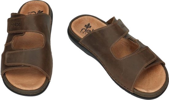 Rieker 25592 Comfort slippers Heren Maat 43 Bruin 25