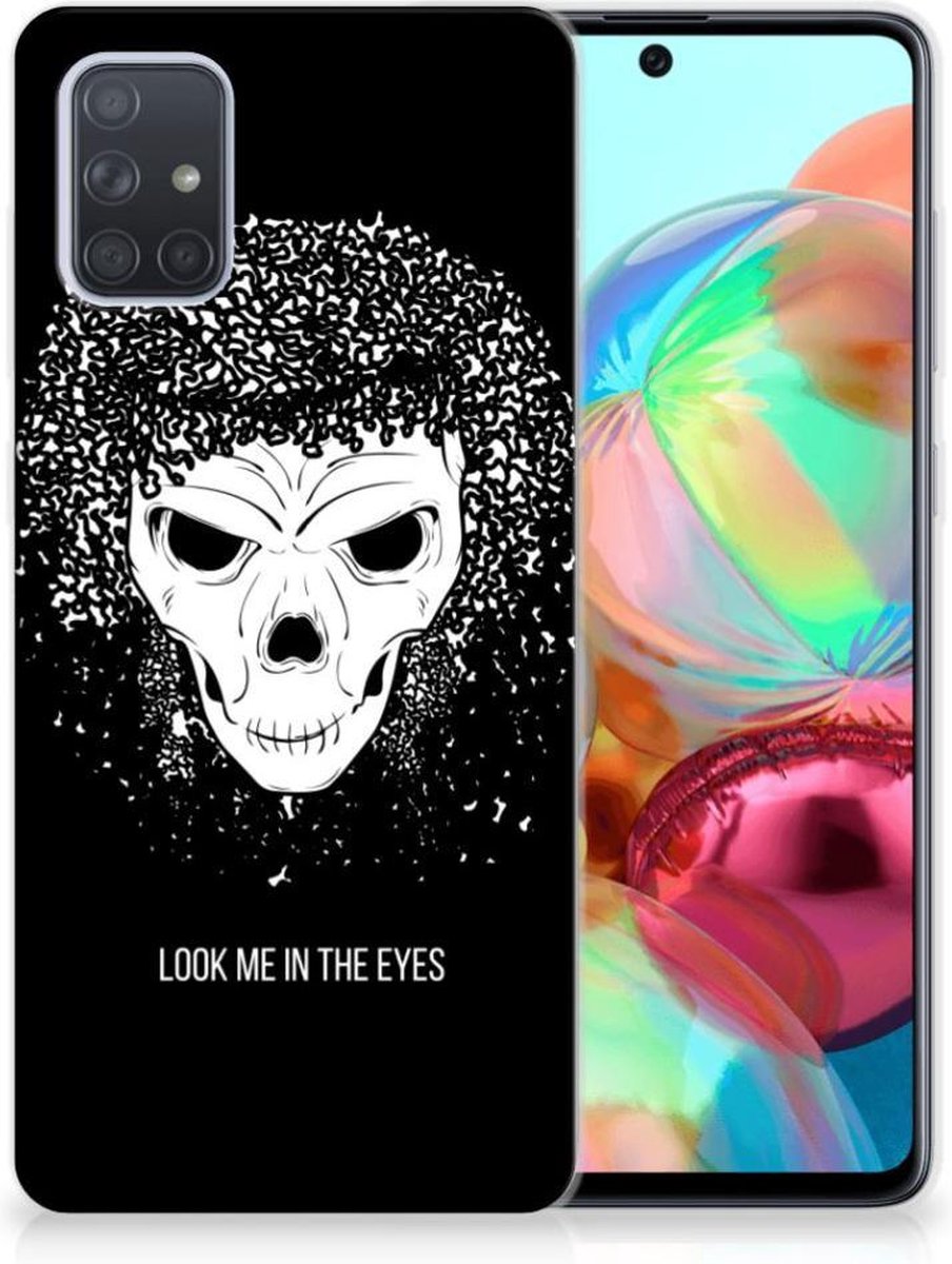 Silicone Back Case Samsung Galaxy A71 Skull Hair