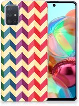 Geschikt voor Samsung Galaxy A71 TPU bumper Zigzag Color
