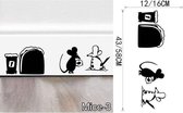 3D Sticker Decoratie Familie Baby Muis Gat Muurstickers voor kinderen Kamers Decals Vinyl Wall Art decoratie Home Vintage muurschildering Kerstdecoratie - Mice3 / Large