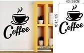 3D Sticker Decoratie Koffiekopje Met Hart Vinyl Citaat Restaurant Keuken Verwijderbare muurstickers DIY Gift Home Decor Art MUURSCHILDERING Drop Shipping - KF27 / Large