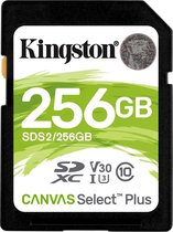 Kingston Canvas Select Plus - Flashgeheugenkaart - 256 GB - Video Class V30 / UHS-I U3 / Class10 - SDXC UHS-I