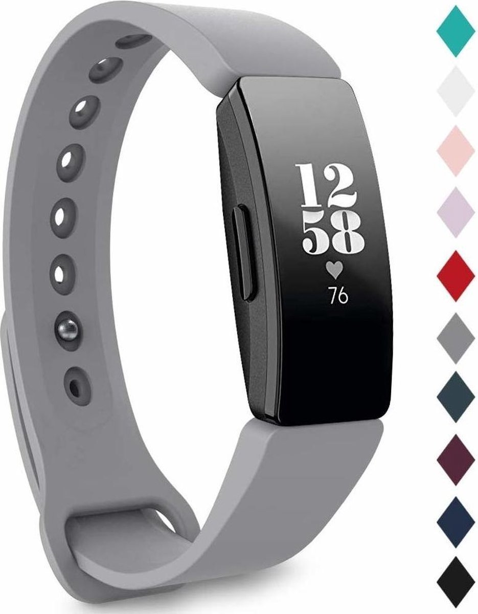 Fitbit Inspire silicone band (grijs) - Afmetingen: Maat S