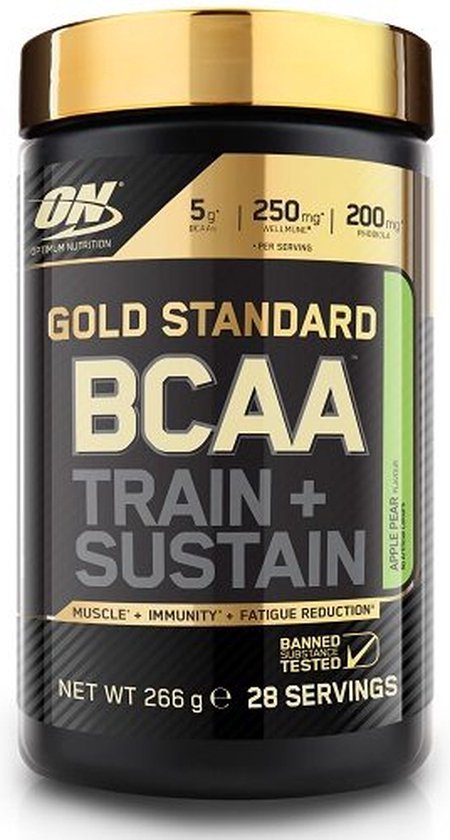 Optimum Nutrition Gold Standard BCAA - Raspberry & Pomgranate - Aminozuren - Train & Sustain - 266 gram (28 doseringen) - Optimum Nutrition
