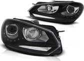 Koplampen dagrijlicht VW GOLF 6 10 08-12 ZWART TRU DRL