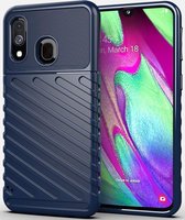 Samsung Galaxy A40 Twill Thunder Texture Back Cover Blauw