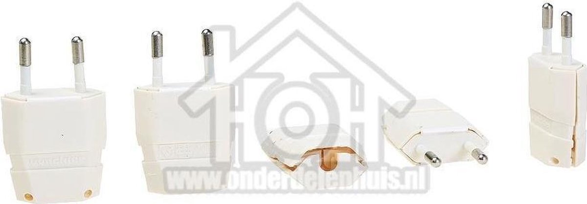 Elektra Stekker Euro stekker wit / beige Schroefbaar 32380