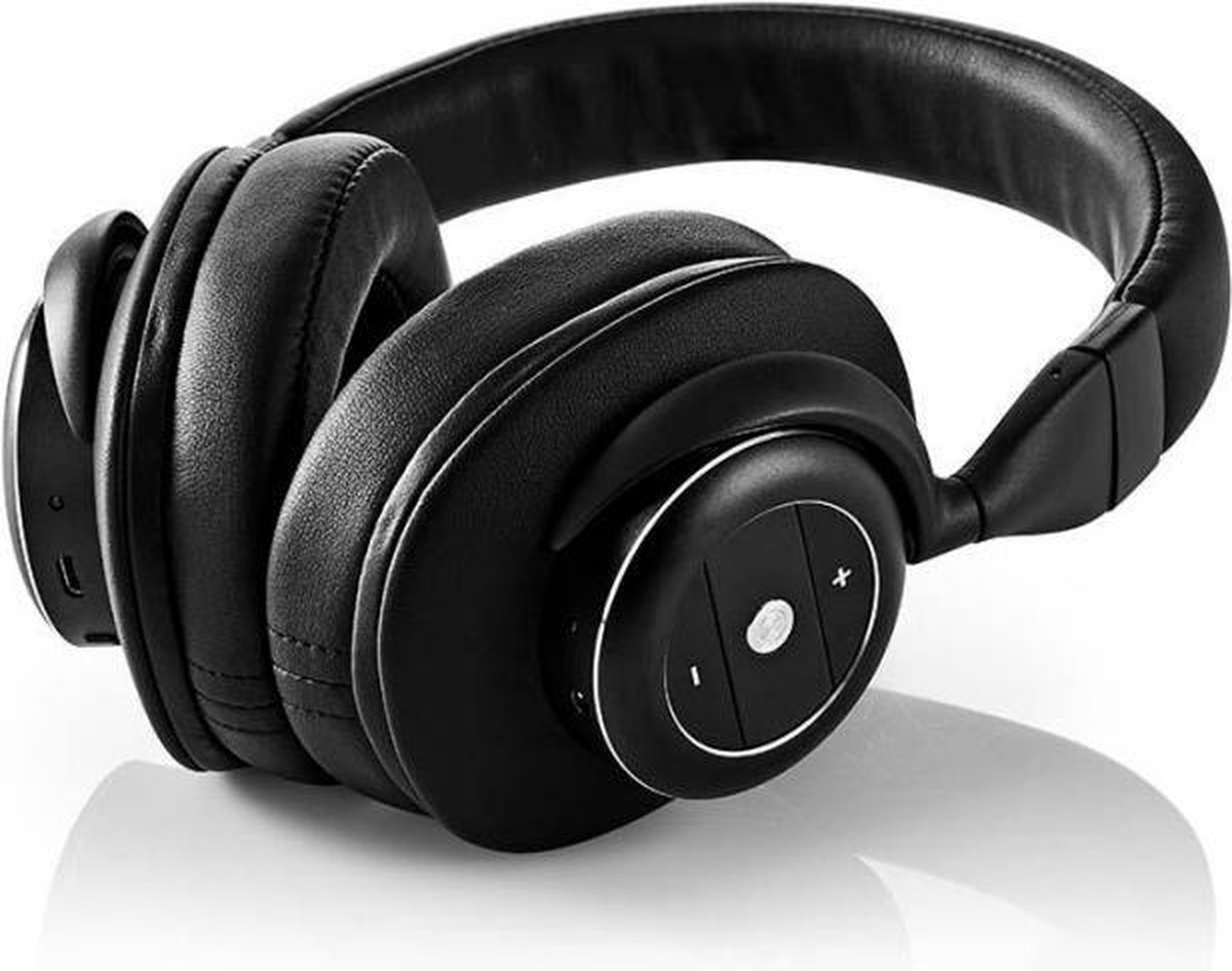 Nedis HPBT5260BK Draadloze Hoofdtelefoon Bluetooth® Over-ear Actieve Ruisonderdrukking (anc) Zwart