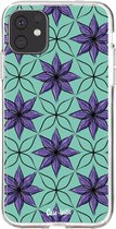 Casetastic Apple iPhone 11 Hoesje - Softcover Hoesje met Design - Statement Flowers Purple Print