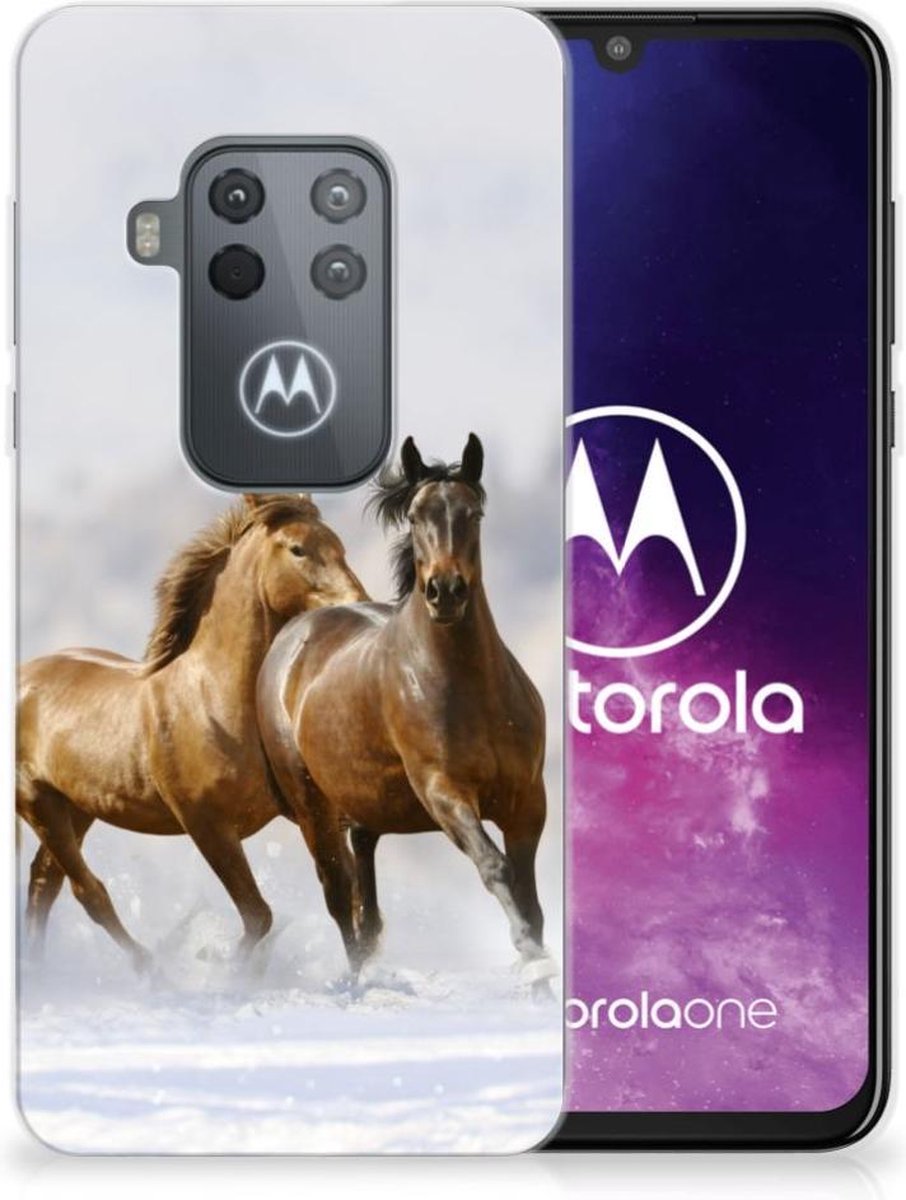Motorola One Zoom TPU Hoesje Paarden