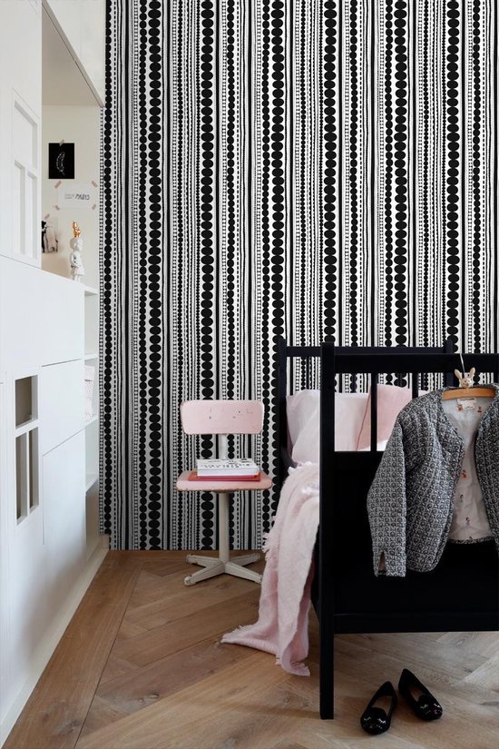 Perles de papier peint intissé HD noir et blanc - 138838 de ESTAhome