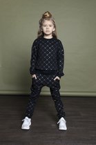 Le Chic Meisjes Odina Glitter AOP Sweater Black