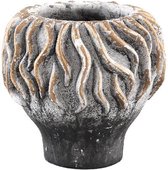 Katy Grey Gold cement pot koraal op voet rond S