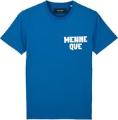 MENNEQUE BORSTPRINT BLAUW T-SHIRT