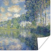 Poster Populieren bij de Epte - Schilderij van Claude Monet - 50x50 cm