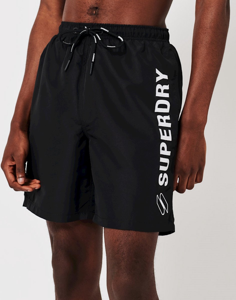 Superdry Gerecyclede zwemshort met appliqué 48 cm Heren Zwembroeken Zwart