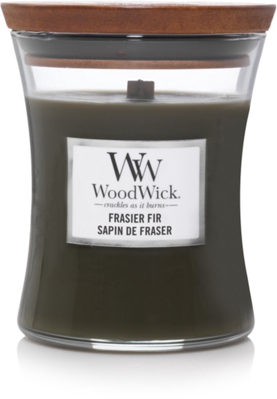 Woodwick Hourglass Medium Geurkaars - Frasier Fir