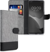 kwmobile telefoonhoesje voor Samsung Galaxy M52 5G - Hoesje met pasjeshouder in grijs / zwart - Case met portemonnee