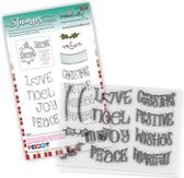 Heartfelt & Joy Christmas Text Clear Stamps (PD8082)