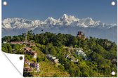 Tuinposter - Tuindoek - Tuinposters buiten - Ochtendbeeld van het Himalaya gebergte vanuit Nagarkot, Nepal - 120x80 cm - Tuin
